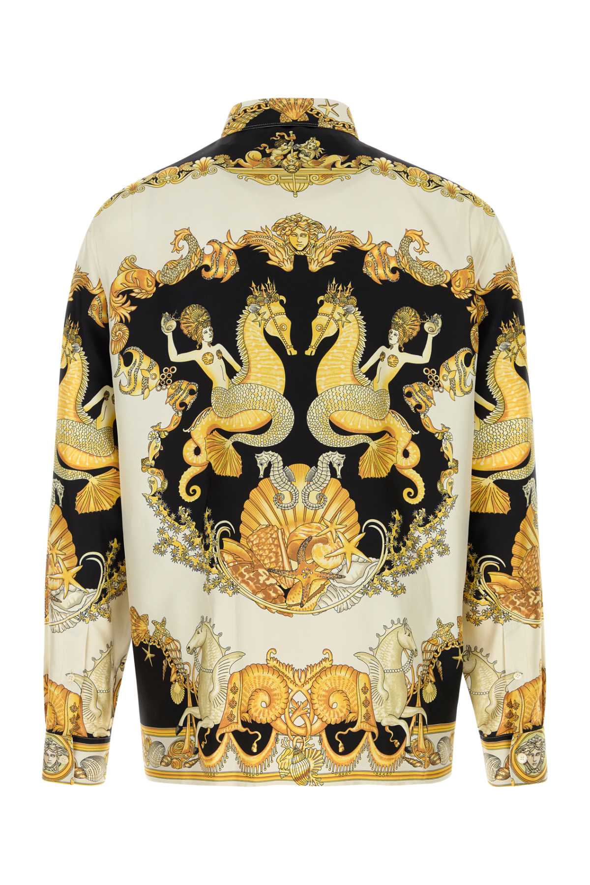 VERSACE INFORMAL SHIRT SILK TWILL CORAL THEATRE PRINT For Men 1.Outer Fabric:100% Silk