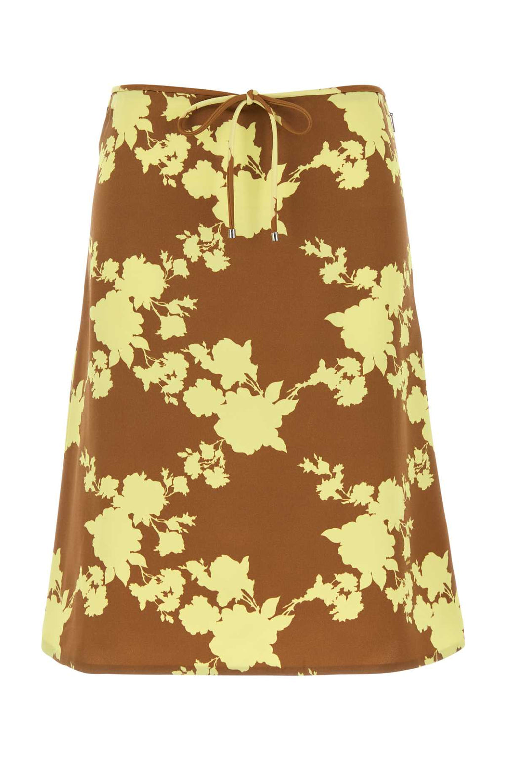 VERSACE SKIRT SILK CREPE SATIN PRINT WILD ROSES ALLOVER For Women Exterior: 100% Silk