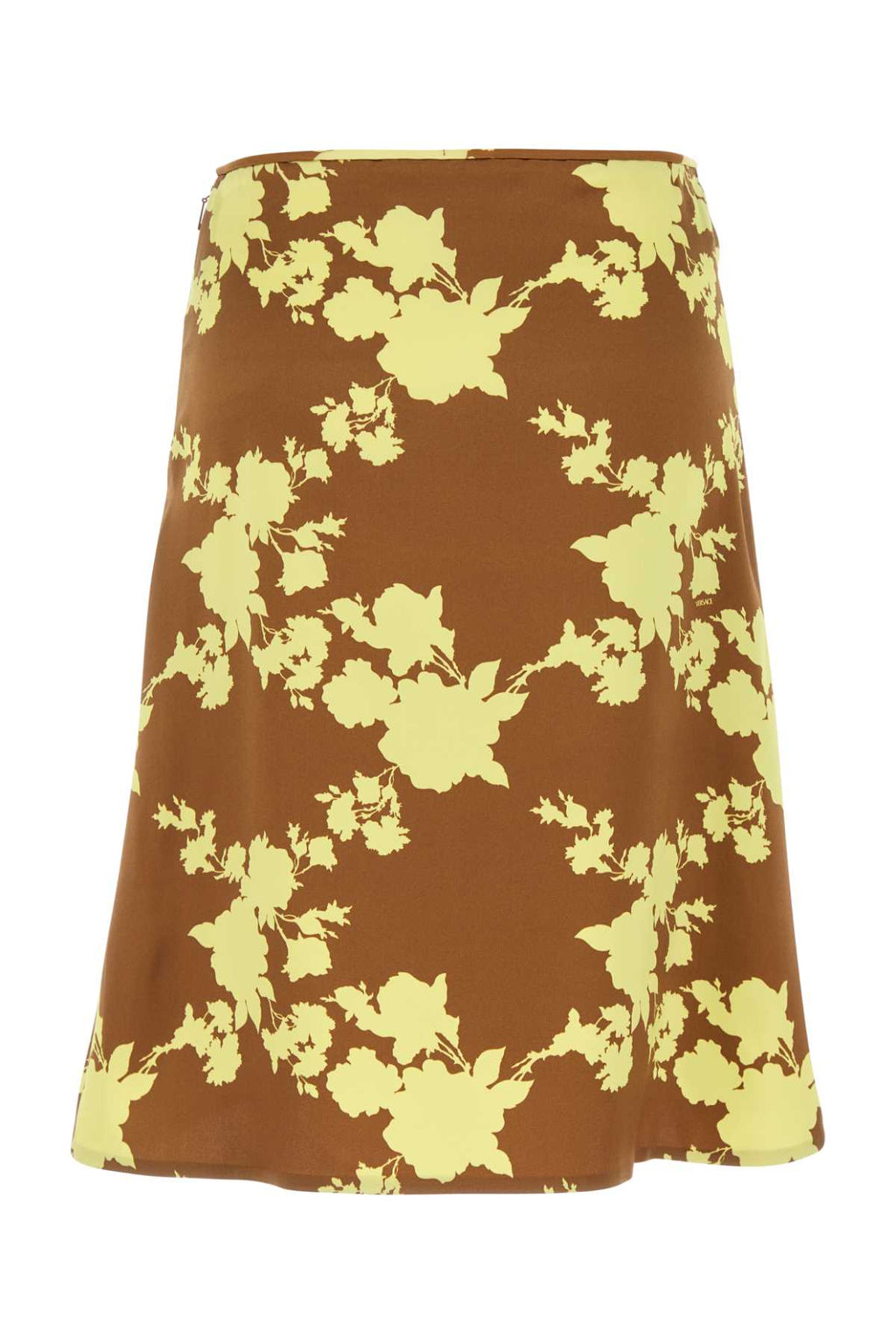 VERSACE SKIRT SILK CREPE SATIN PRINT WILD ROSES ALLOVER For Women Exterior: 100% Silk