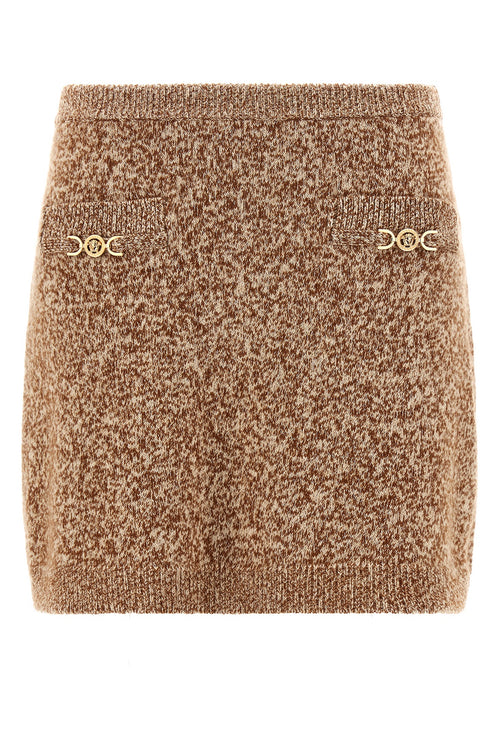 VERSACE 'Mouline' skirt For Women 55% virgin wool 24% cashmere 20% silk 1% elastane