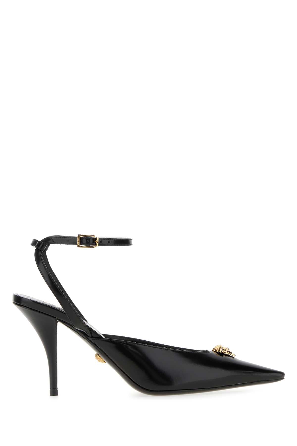 VERSACE SLING BACK T.85 CALF LEATHER For Women 2.Lining:100% Goat LeatherLining 1:100% Lamb SkinOutside:100% Calf leatherSole:100% Calf leather