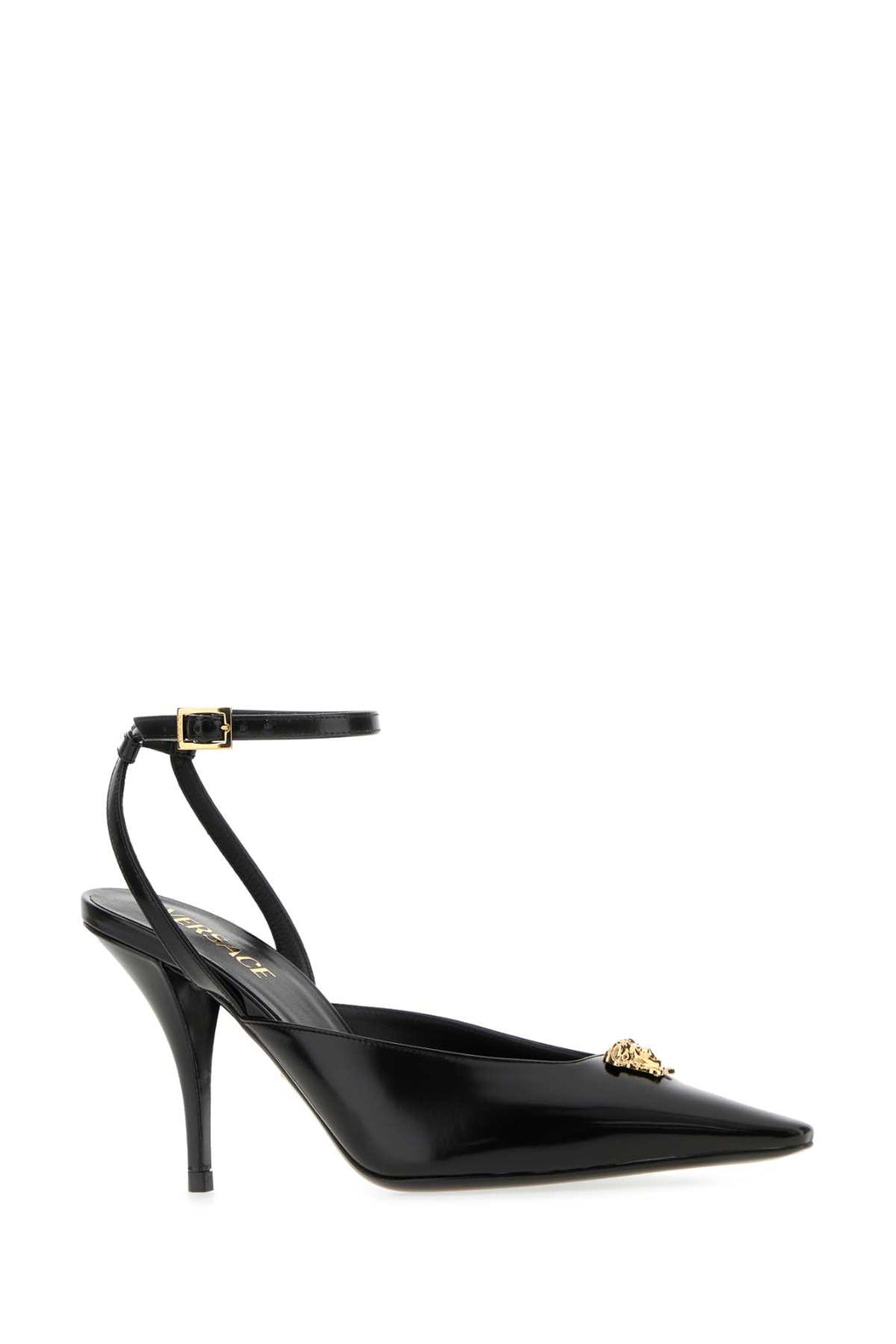 VERSACE SLING BACK T.85 CALF LEATHER For Women 2.Lining:100% Goat LeatherLining 1:100% Lamb SkinOutside:100% Calf leatherSole:100% Calf leather
