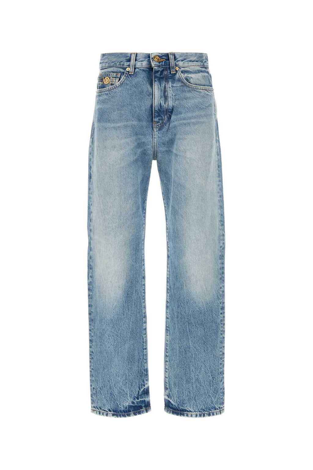 VERSACE PANT DENIM DENIM STONE WASH LIGHT BLUE For Men 