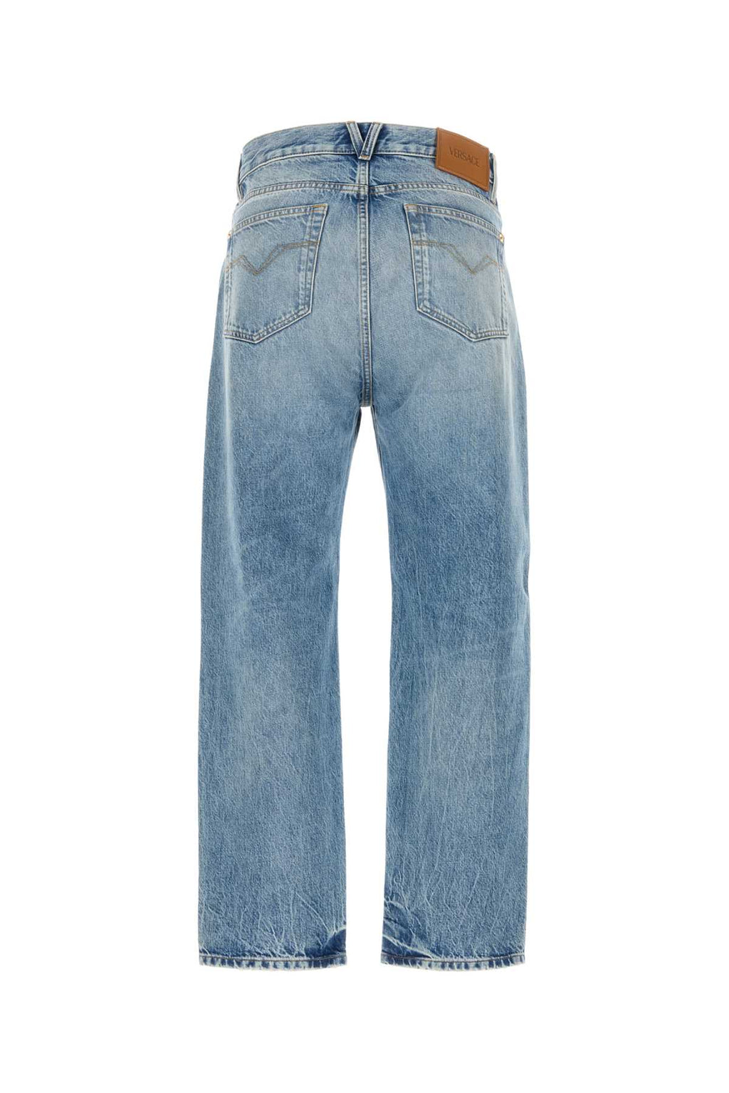 VERSACE PANT DENIM DENIM STONE WASH LIGHT BLUE For Men 