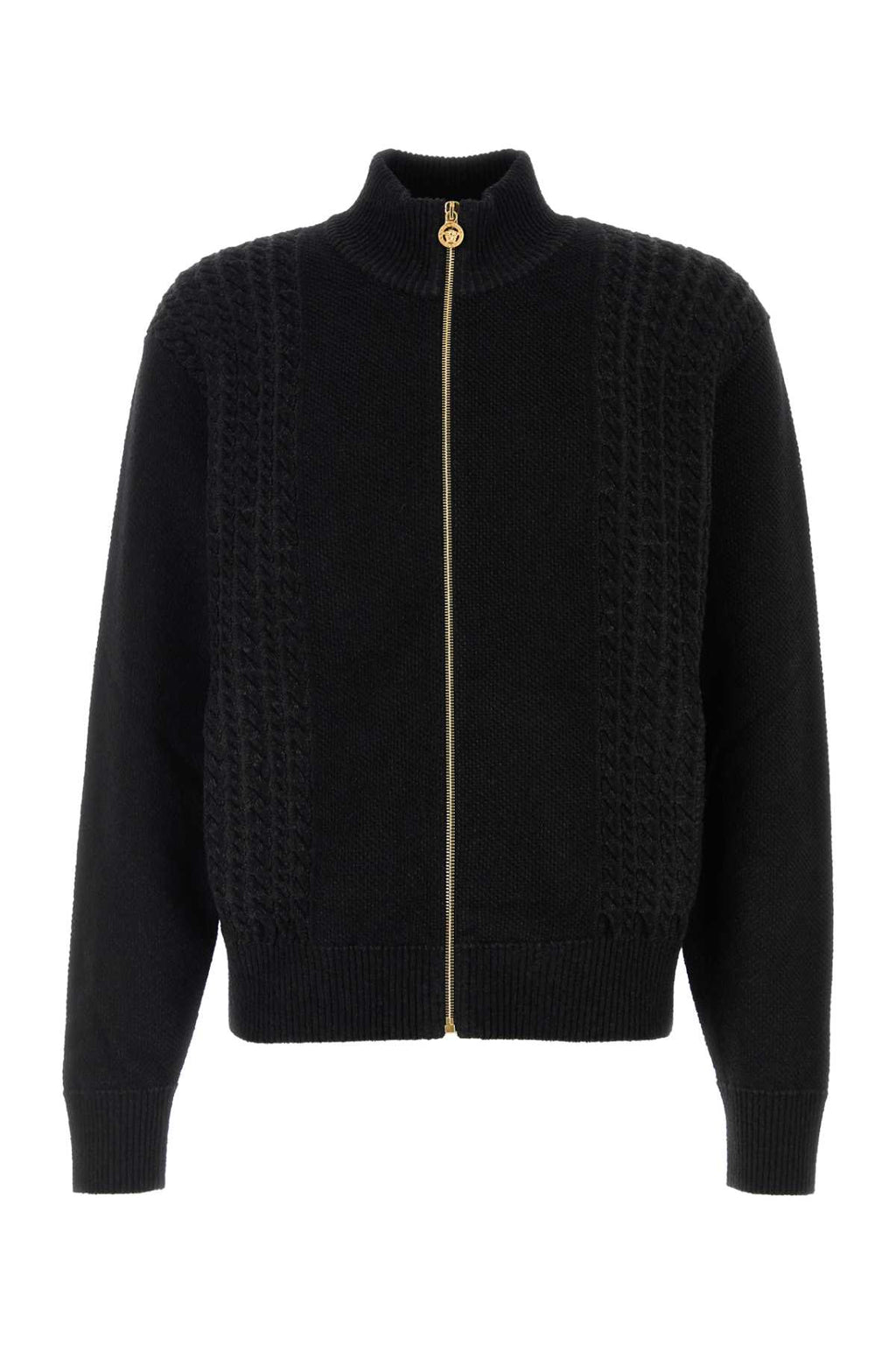 VERSACE KNIT SWEATER MEDUSA JACQUARD COTTON BLEND For Men 1.Outer Fabric:1% Elastane, 14% Nylon, 85% Cotton