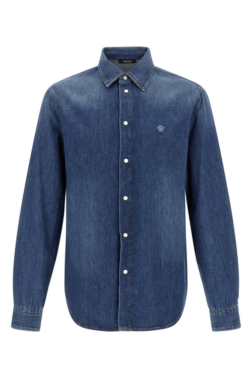 VERSACE 'Medusa' patch shirt For Men 100% cotton