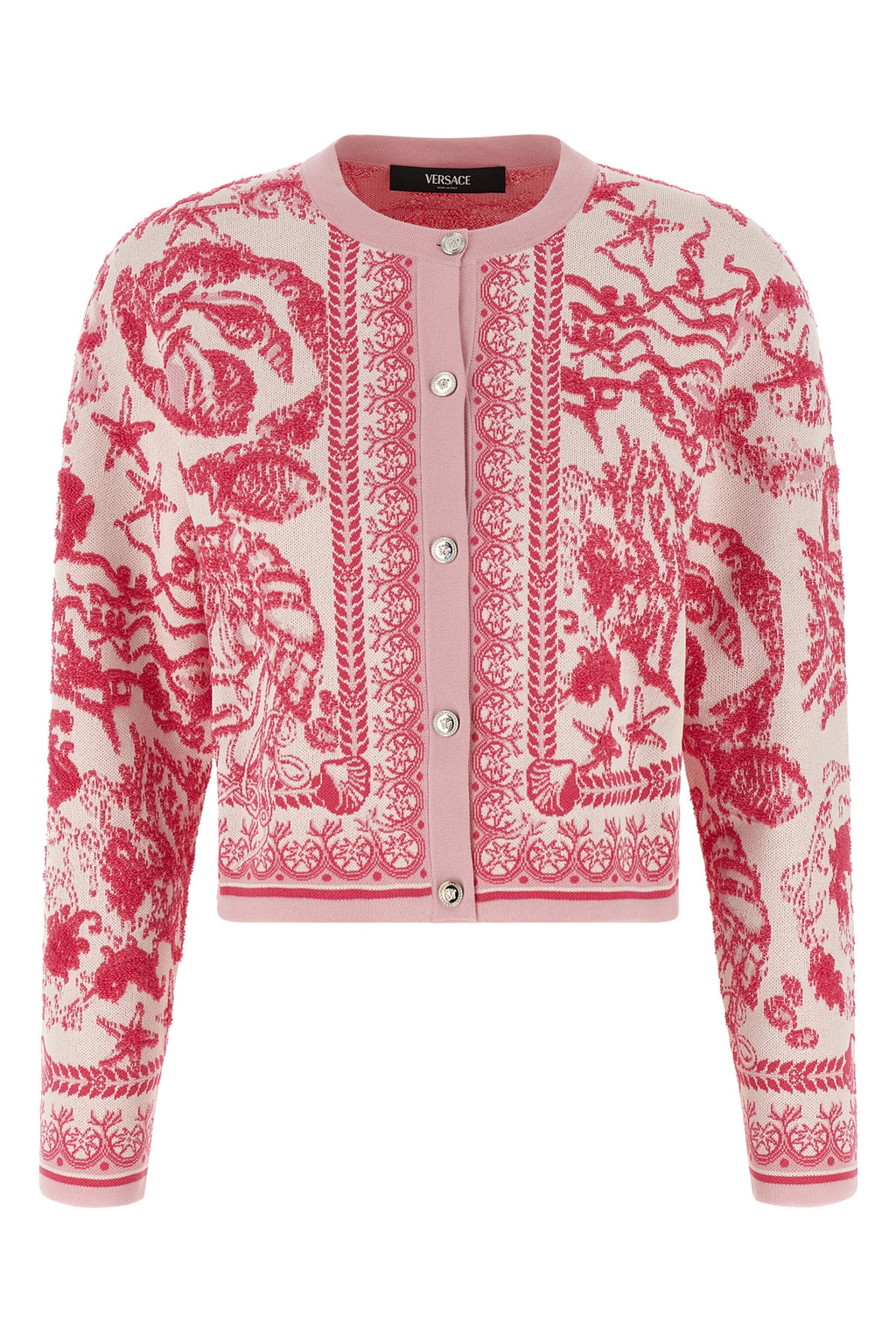 VERSACE 'Underwater Barocco' cardigan For Women 68% co, 26% vi, 6% pl
