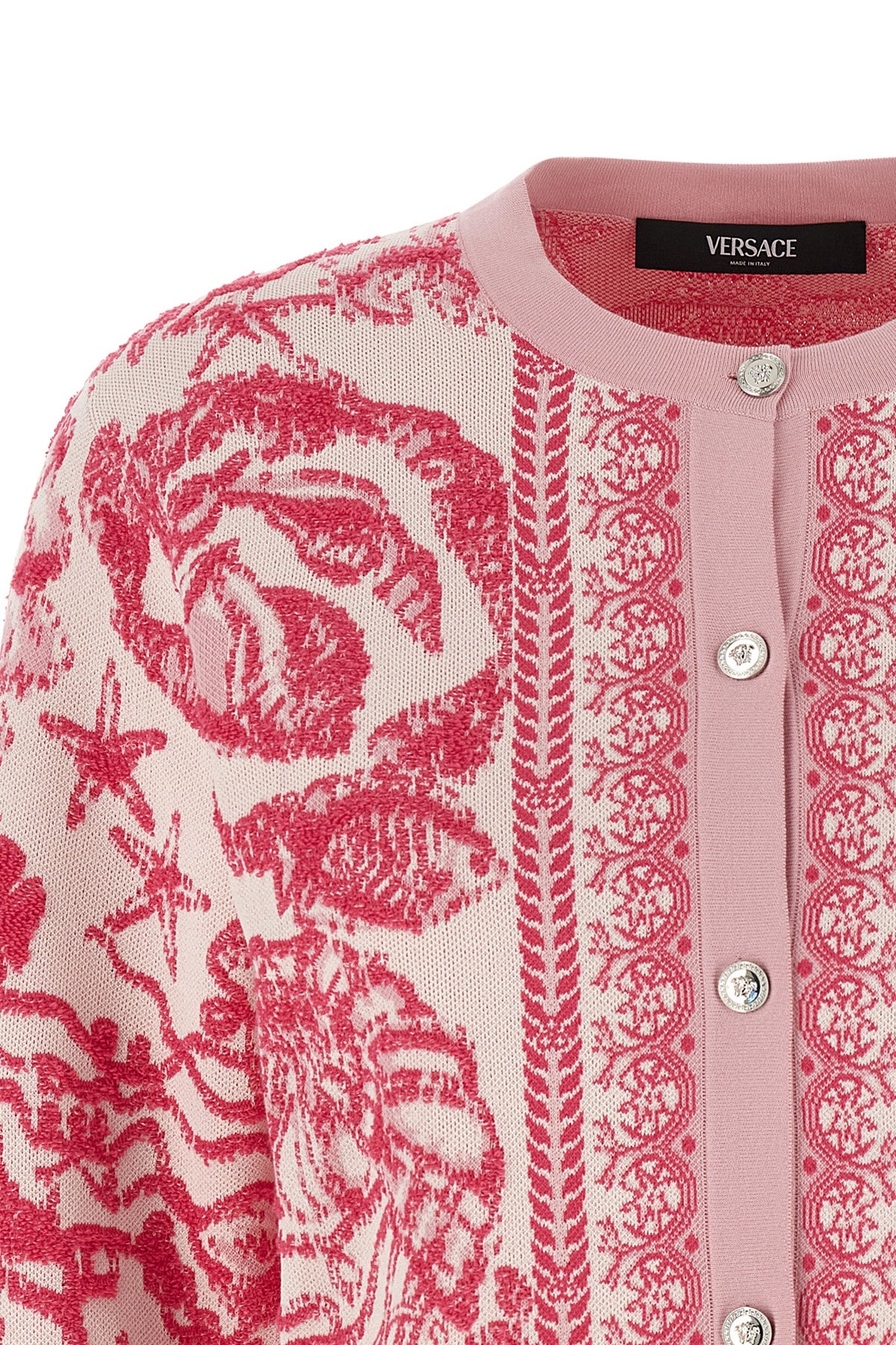 VERSACE 'Underwater Barocco' cardigan For Women 68% co, 26% vi, 6% pl