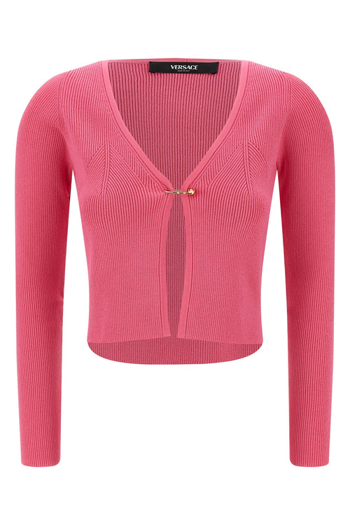 VERSACE 'Safety Pin' cardigan For Women 83% viscose, 17% polyester