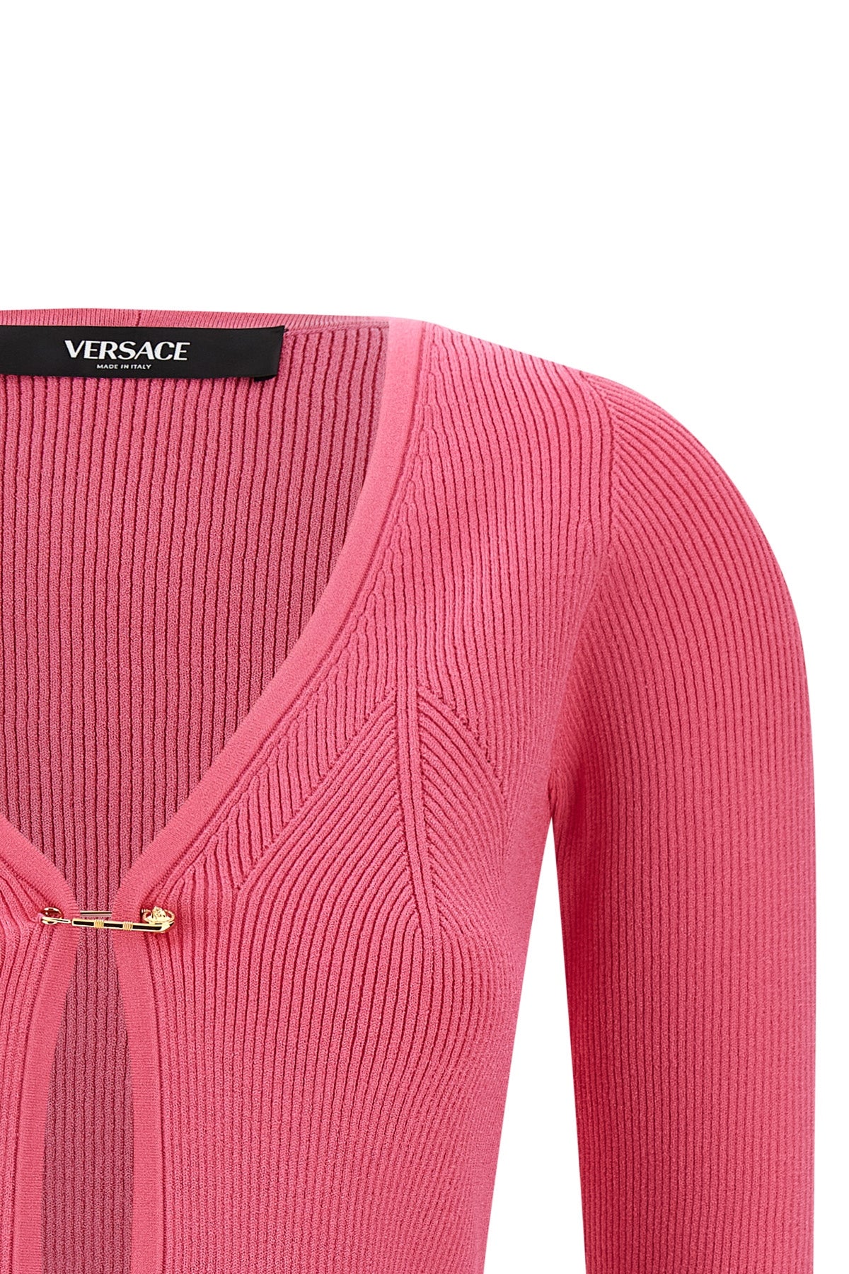 VERSACE 'Safety Pin' cardigan For Women 83% viscose, 17% polyester