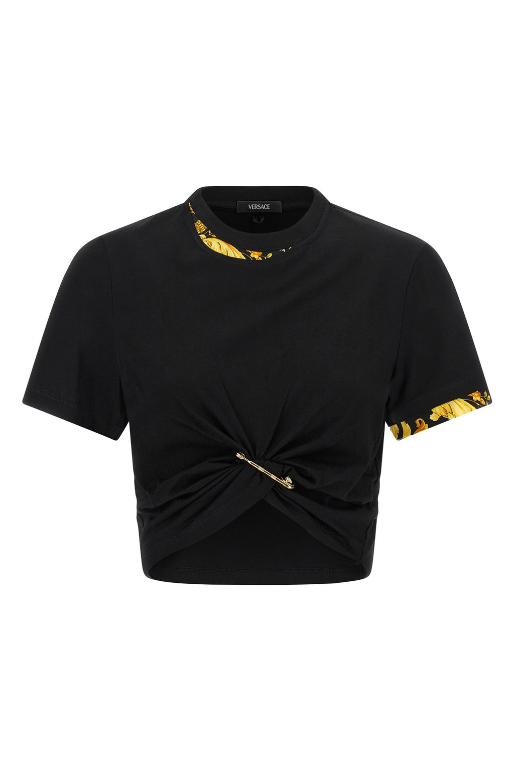 VERSACE 'Barocco' double layer T-shirt For Women 100% cotton