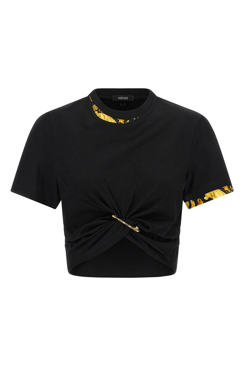 VERSACE 'Barocco' double layer T-shirt For Women 100% cotton