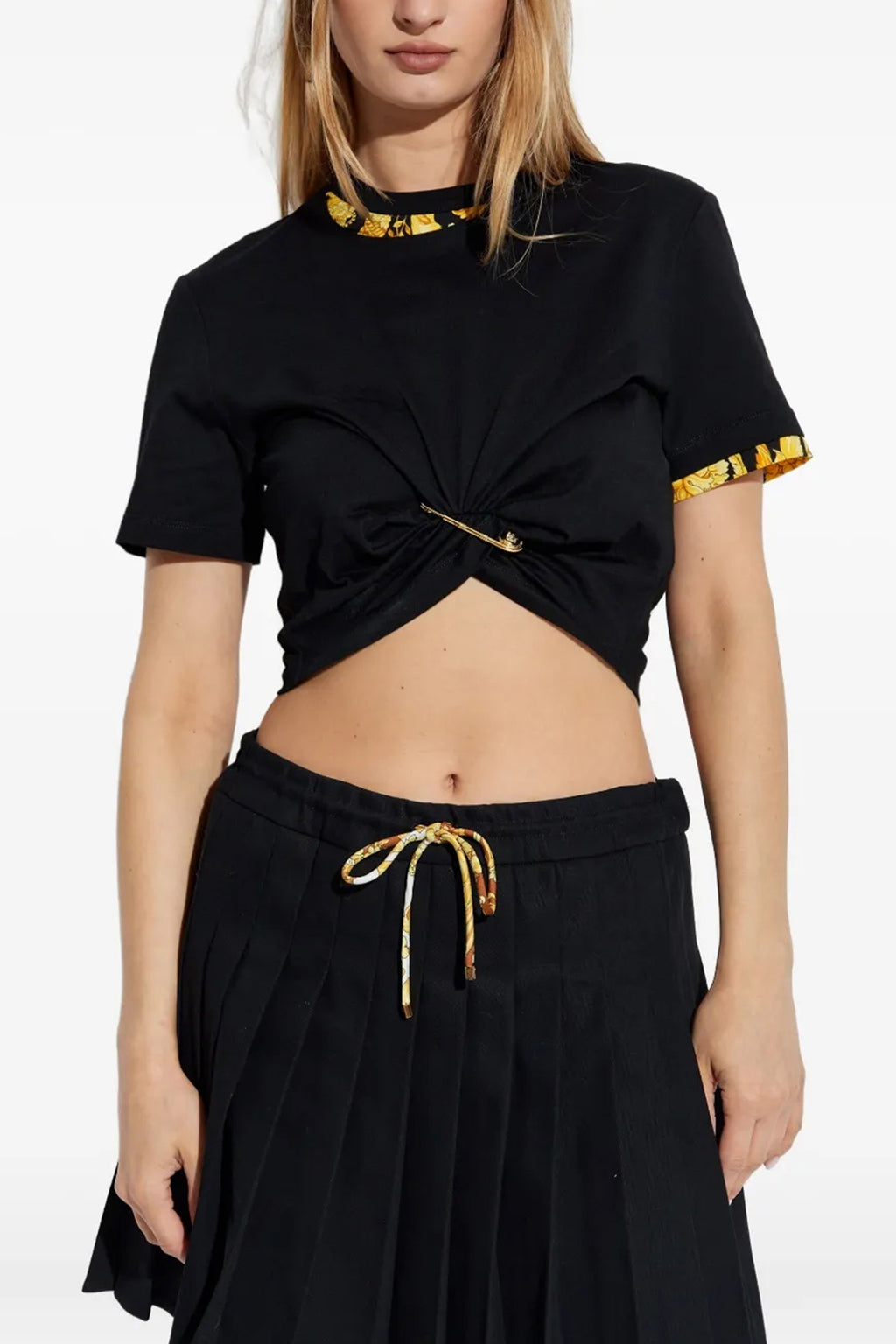 VERSACE 'Barocco' double layer T-shirt For Women 100% cotton