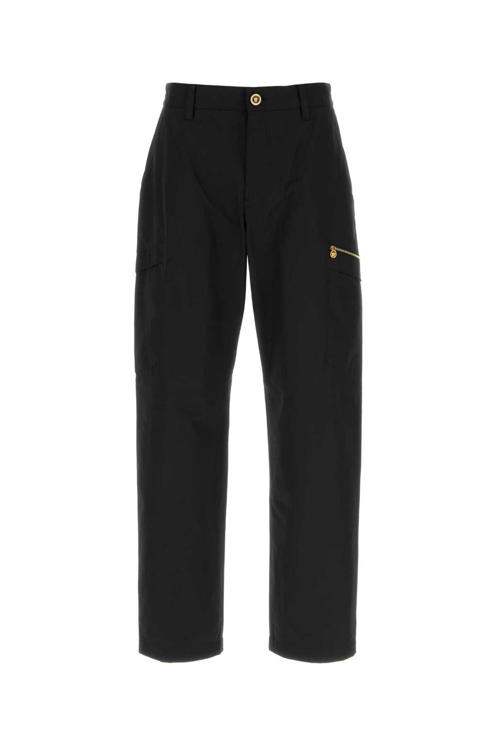 VERSACE INFORMAL PANT LIGHTWEIGHT GABARDINE FABRIC For Men 1.Outer Fabric:100% CottonEmbroidery:100% ViscoseLining 1:100% CottonNAVETTE:100% Polyester