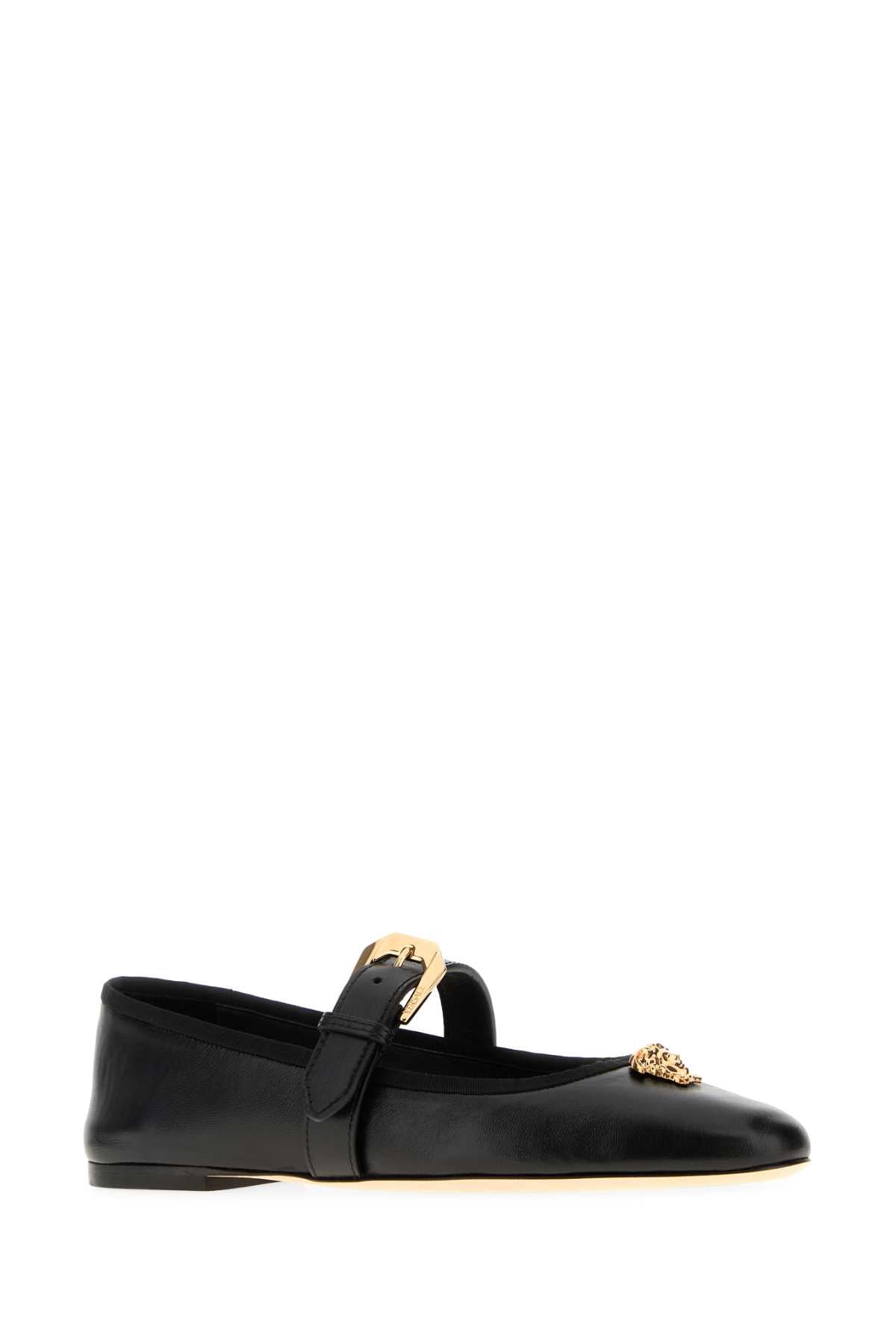 VERSACE FLATS T.05 LAMB LEATHER+CALF LEATHER For Women 2.Trim:41% Cotton, 59% ViscoseLining 1:100% Lamb SkinOutside:100% Lamb SkinSole:100% Calf leatherTrim:100% Calf leather