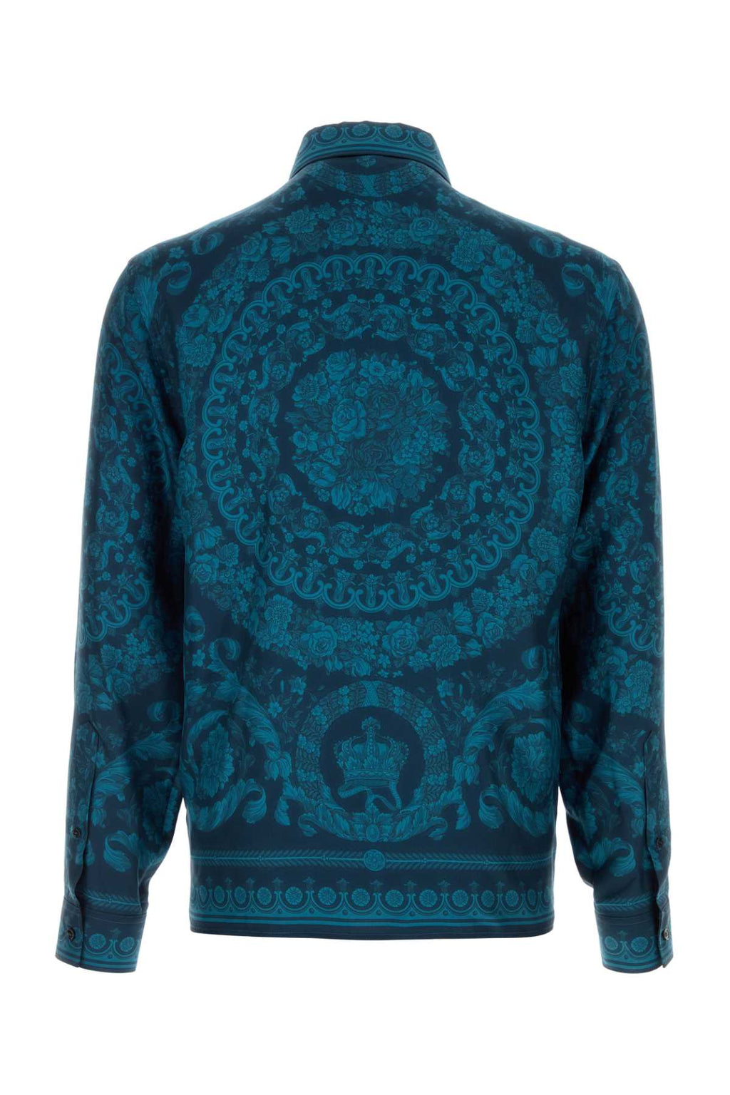VERSACE INFORMAL SHIRT SILK TWILL FABRIC BAROCCO 92 PRINT For Men Exterior:100% Silk