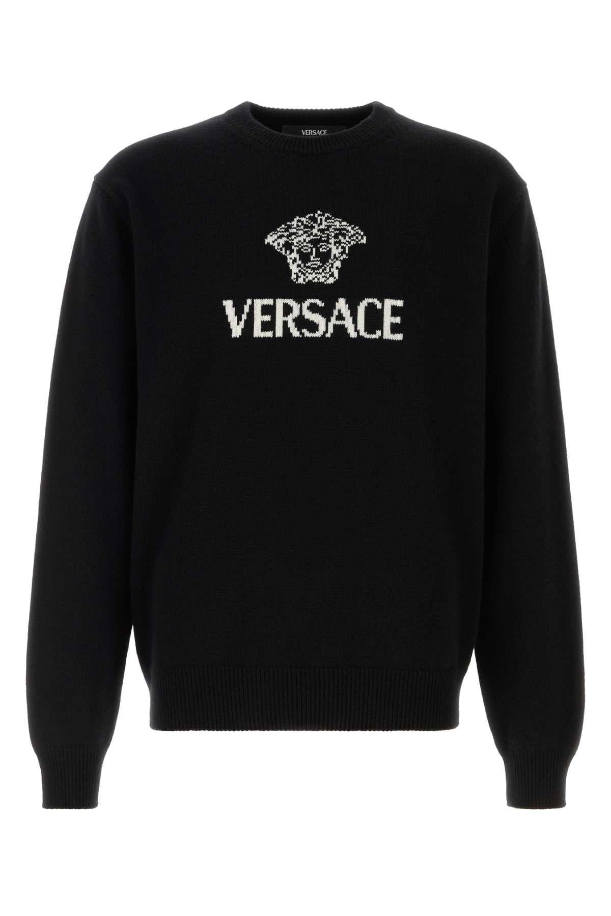 VERSACE KNIT SWEATER MEDUSA INTARSIA ECOCASHMERE For Men Exterior: 100% Cashmere