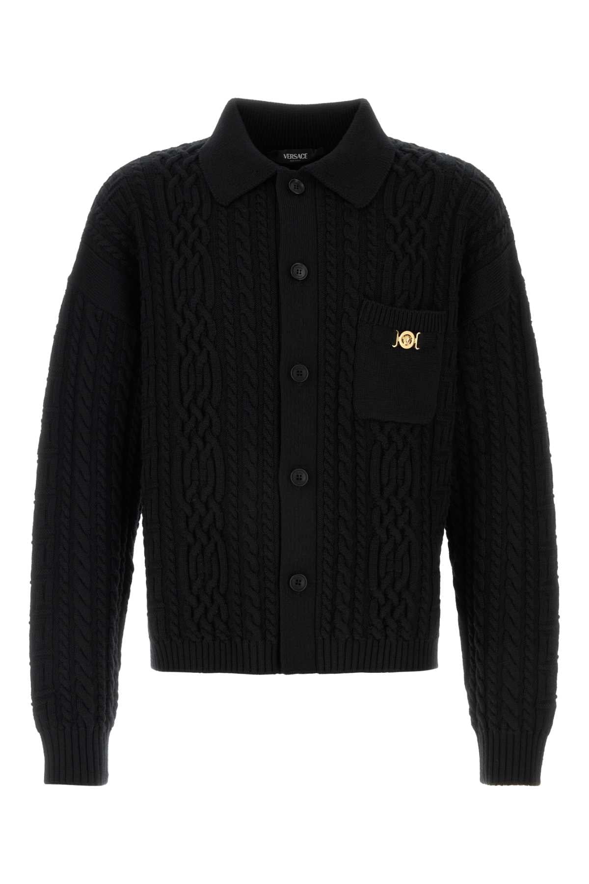 VERSACE KNIT SWEATER STITCHES MIX REGEN. WOOL For Men Exterior: 100% Virgin wool