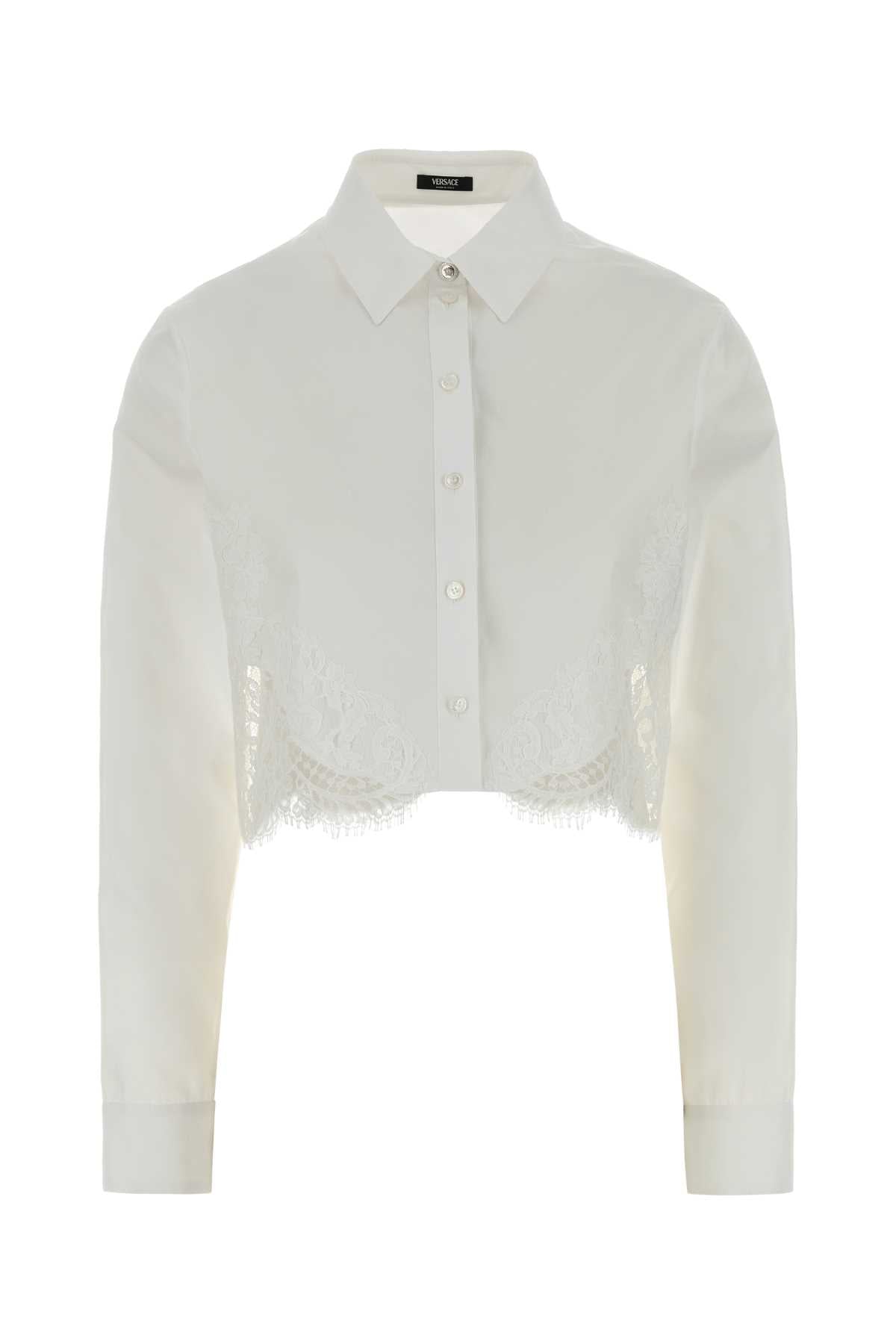 VERSACE INFORMAL SHIRT RESPONSIBLE LIGHT WEIGHT POPLIN For Women Exterior: 100% Cotton