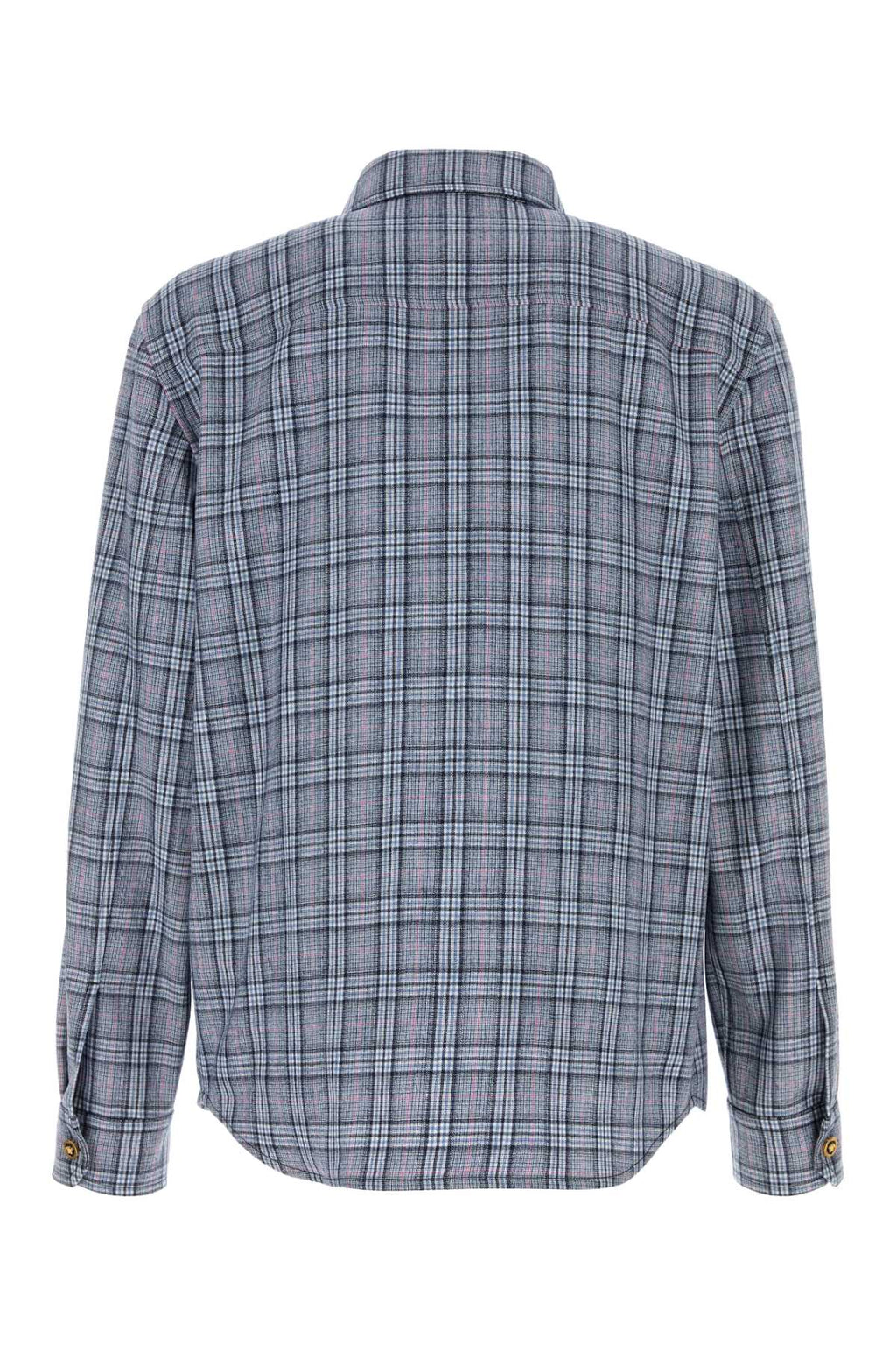 VERSACE BLOUSON CHECK WOOL FLANNEL WITH VERSACE EMBROIDERY For Men Exterior: 100% Virgin wool