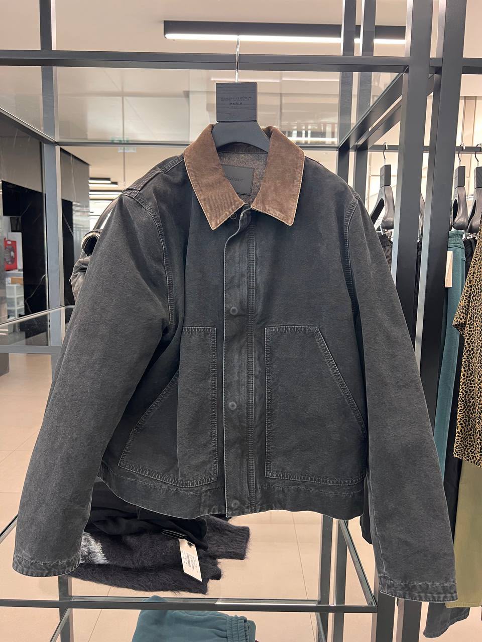 Canvas Chore Jacket with Corduroy Collar