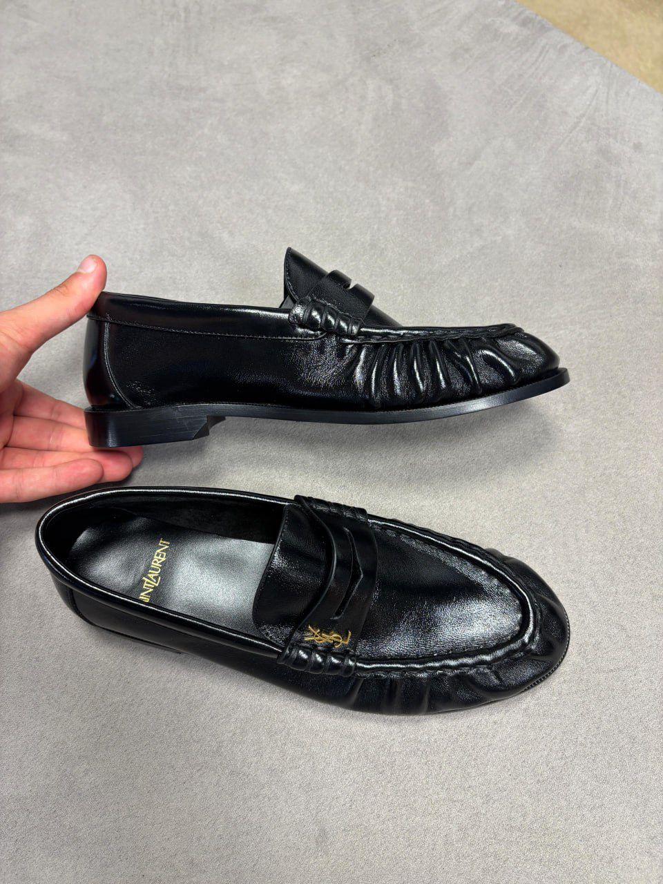 Le Loafer Penny Loafers in Crinkled Leather