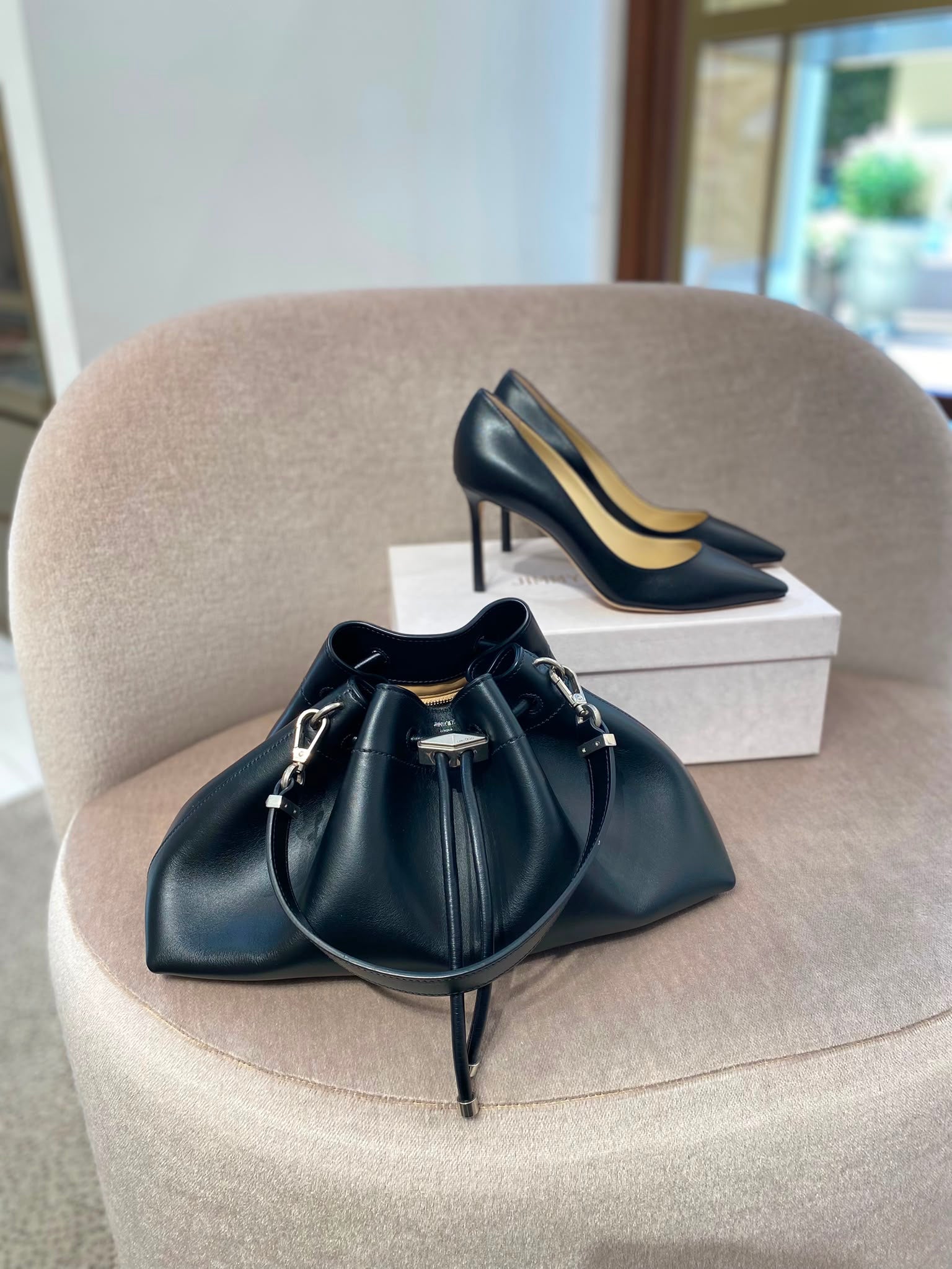 Bon Bon Bucket Bag and Romy Pumps