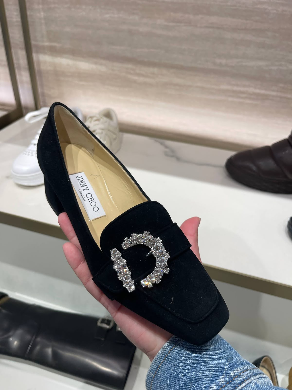 Suede Loafer with JC Emblem