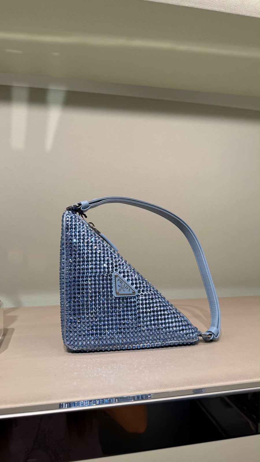 Triangle Crystal-Embellished Mini Bag