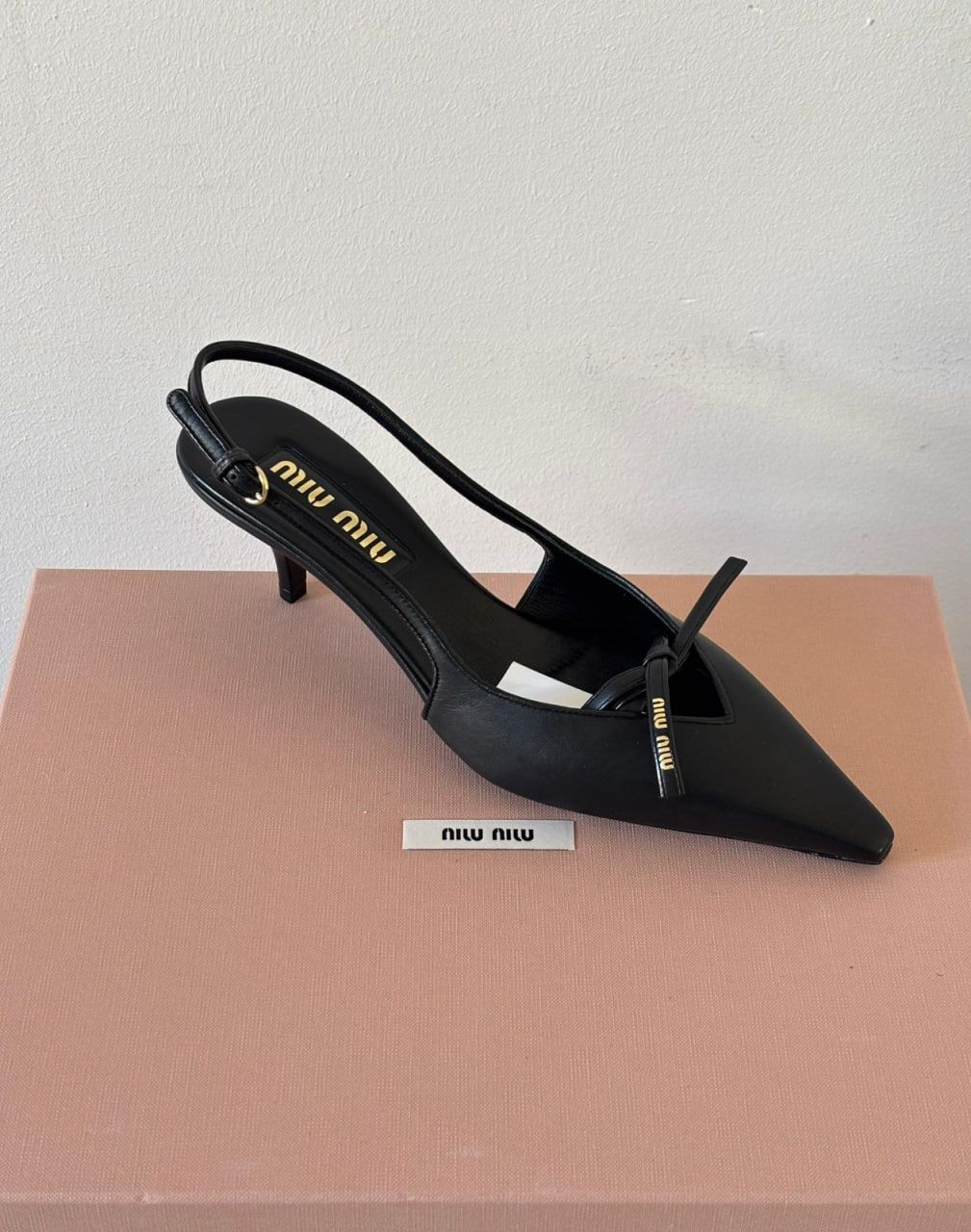 Leather slingback pumps