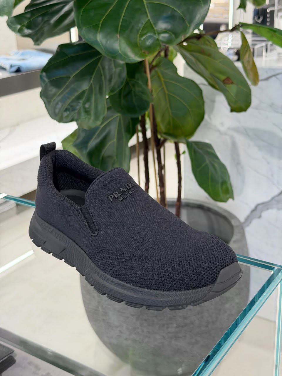 Knit Fabric Slip-on Sneakers