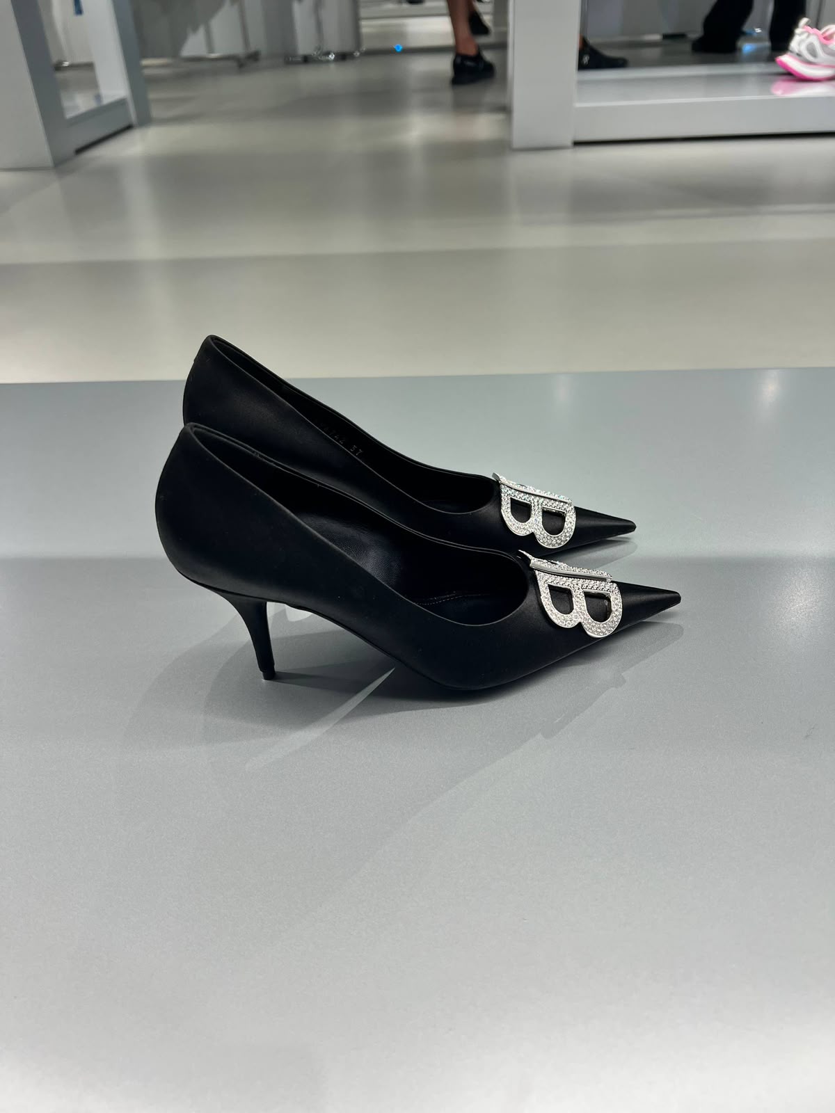 Hourglass Pumps with Rhinestone Logo