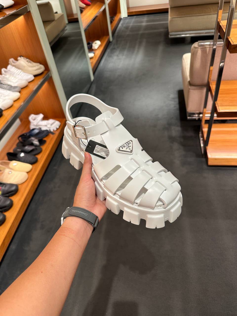 Monolith brushed leather sandals