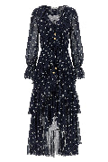 'Polka Dot Georgette Ruffle Maxi' dress