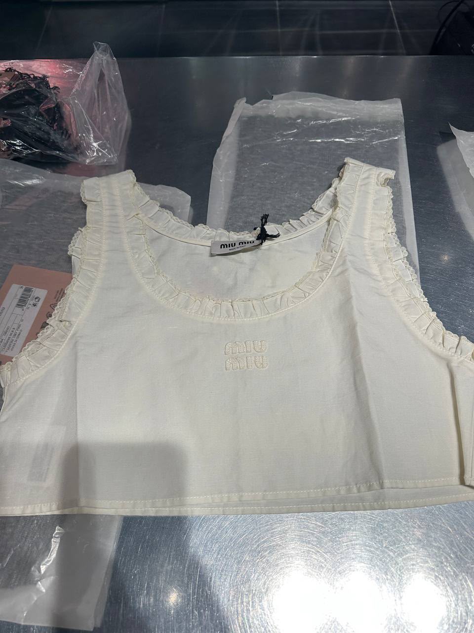 Poplin top with logo
