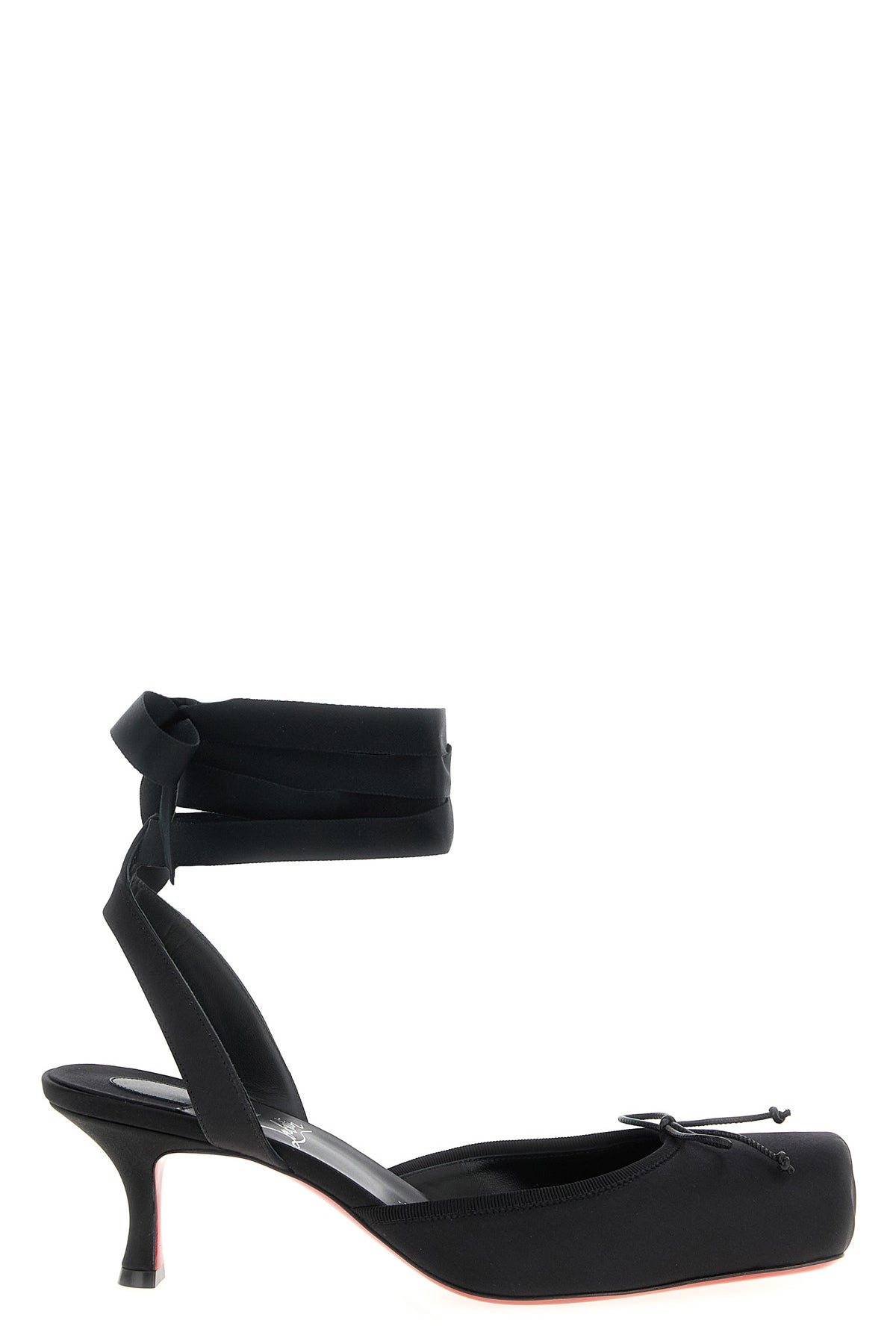 CHRISTIAN LOUBOUTIN 'Cassia Lace Up' pumps For Women 80% silk 13% polyester 4% lh 3% cotton