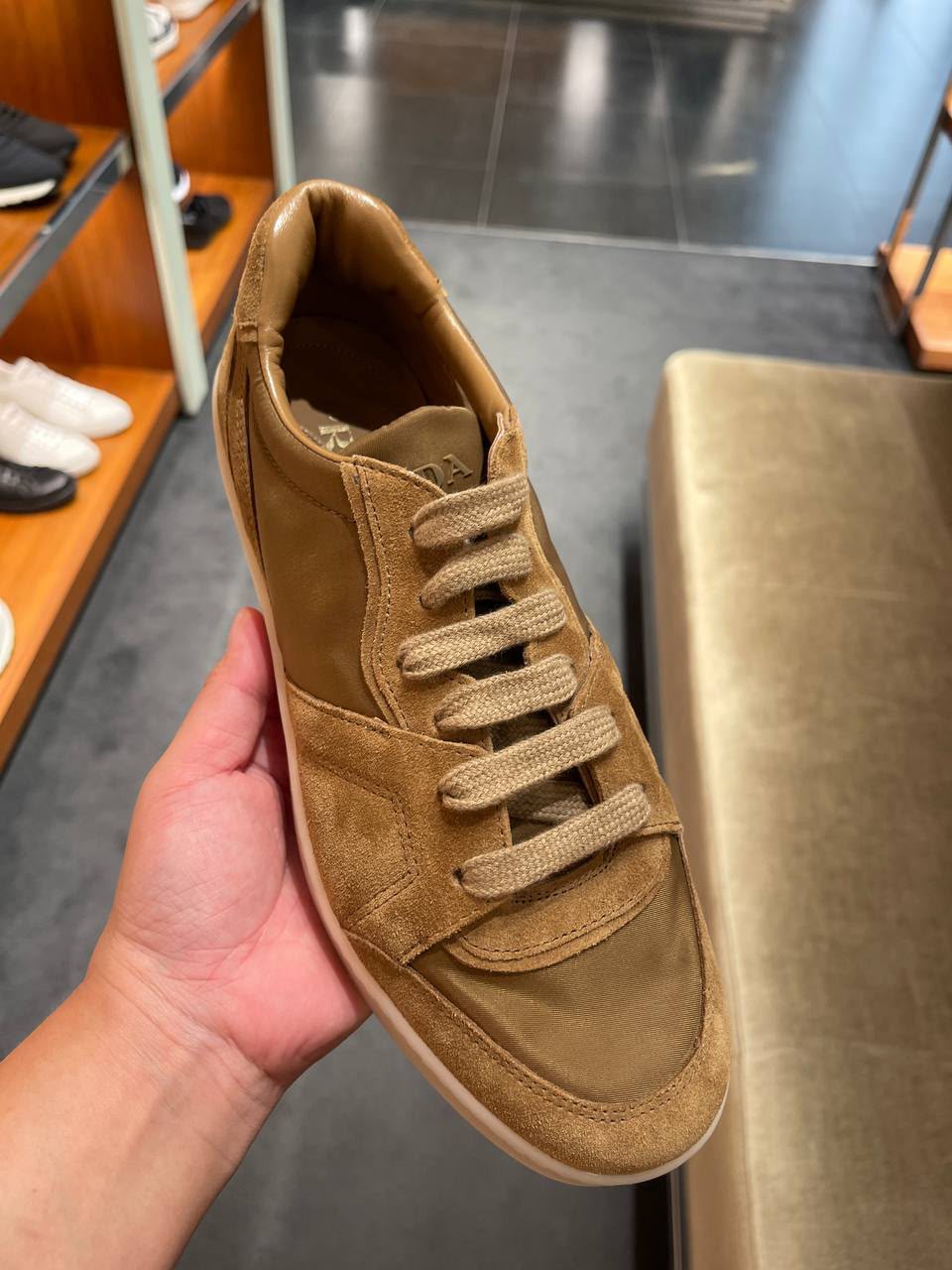 Suede and Re-Nylon Sneakers