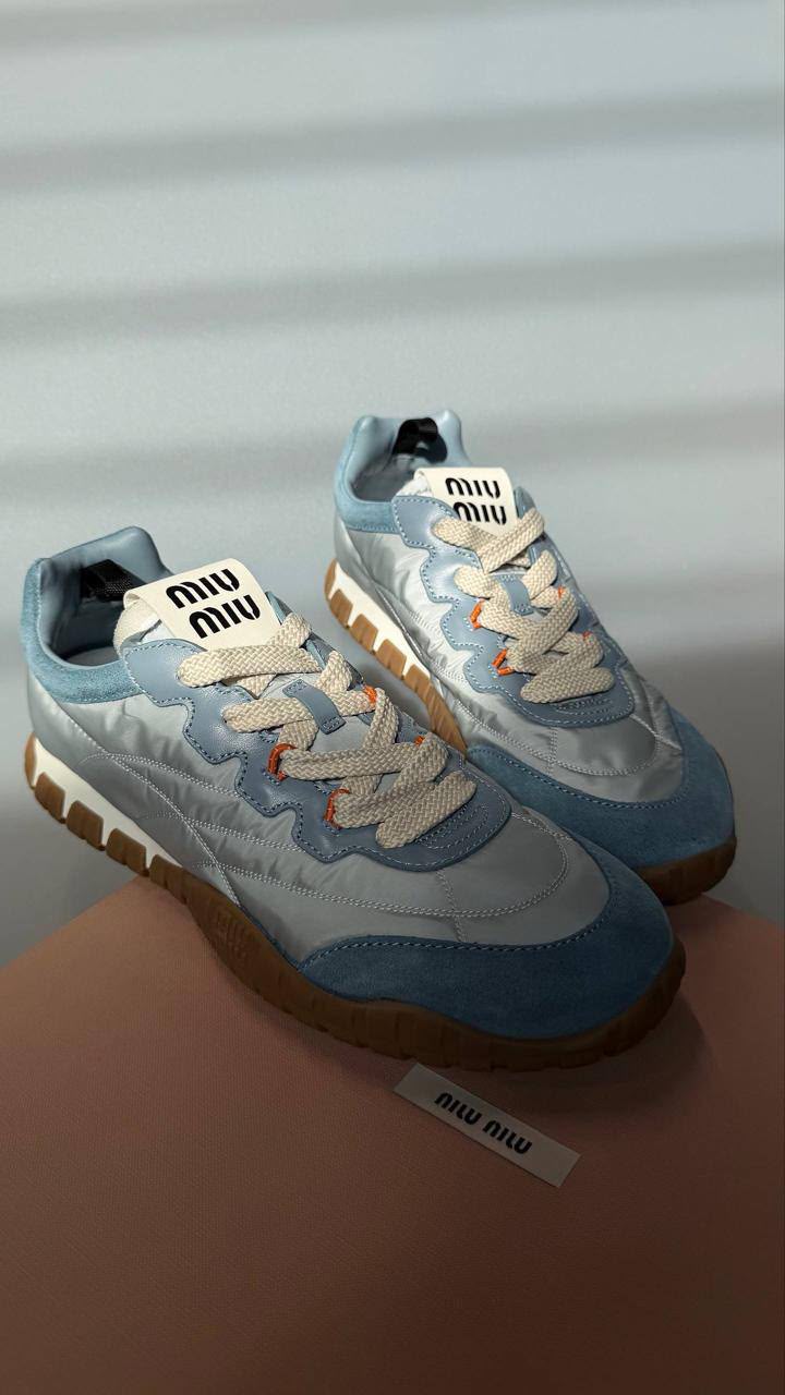 Technical Fabric and Suede Sneakers