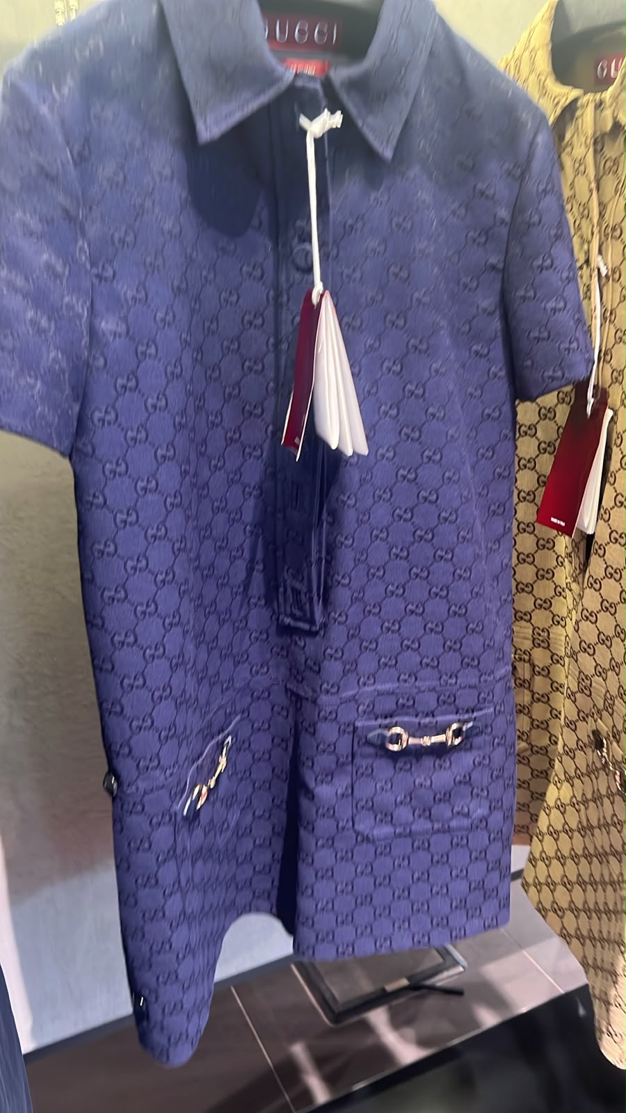 GG Canvas Shirt Dress with Horsebit Detail