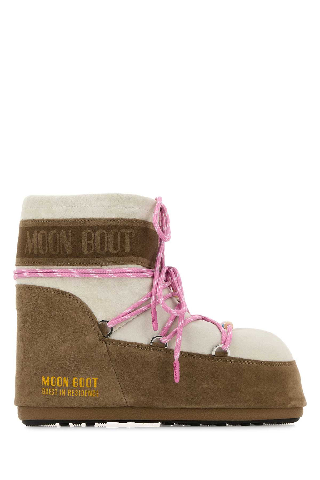 MOON BOOT MB X GIR ICON LOW SUEDE BEADS HONEY/WHITE SAND For Women Exterior: 100% Suede Interior: 100% Fabric Sole: Rubber