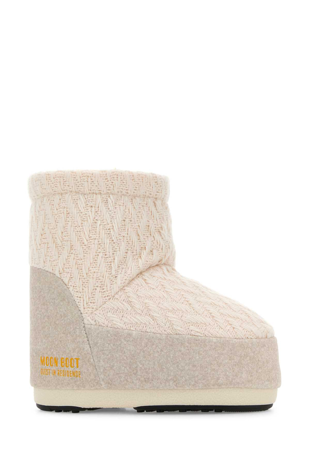 MOON BOOT MB X GIR ICON LOW NOLACE KNIT WHITE SAND For Women Exterior: 100% Fabric Interior: 100% Fabric Sole: Rubber