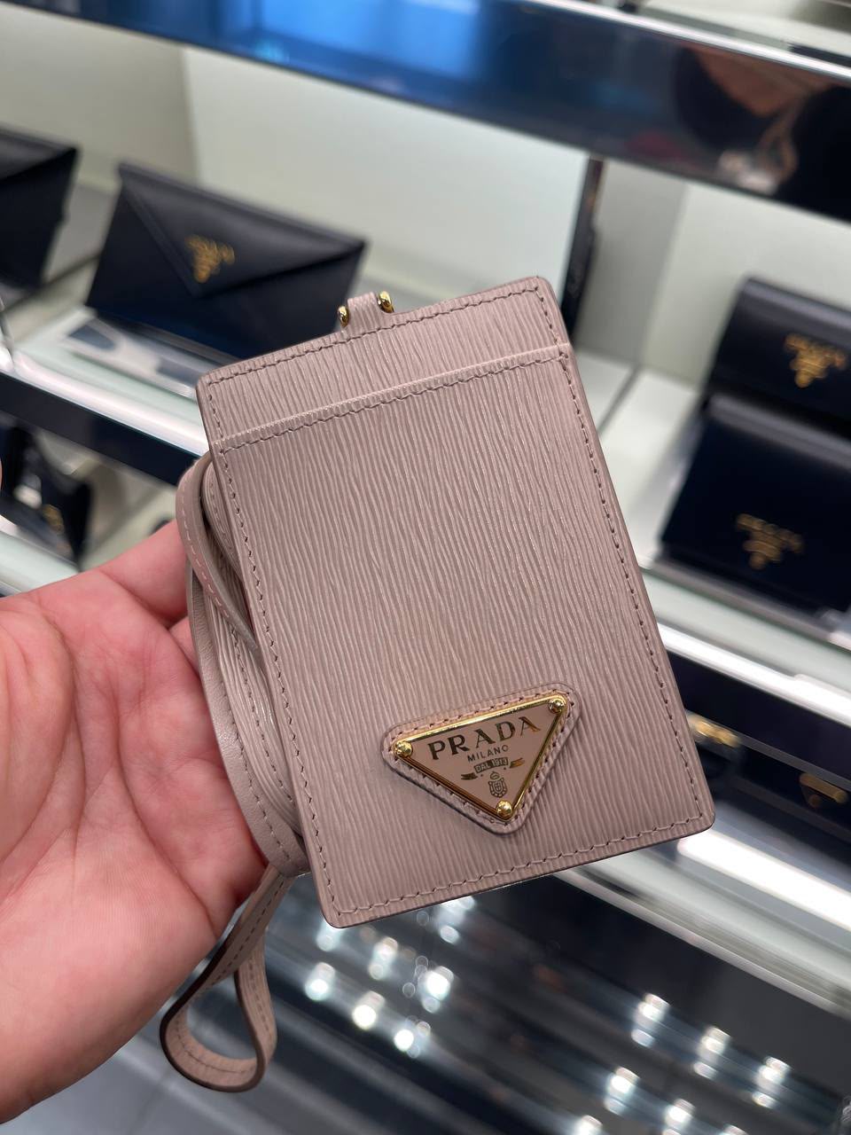 Saffiano Leather Badge Holder