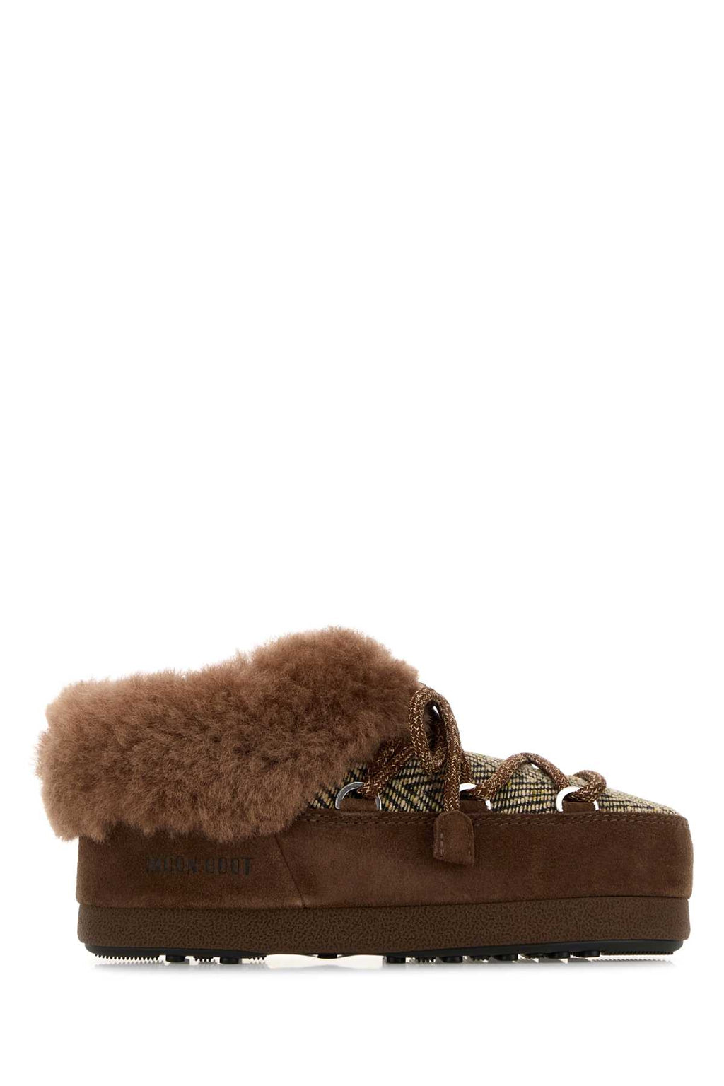 MOON BOOT MB X GIR EVX CHALET MULE FUR COCOA For Women Exterior: 100% Fabric Interior: 100% Fabric Sole: Rubber