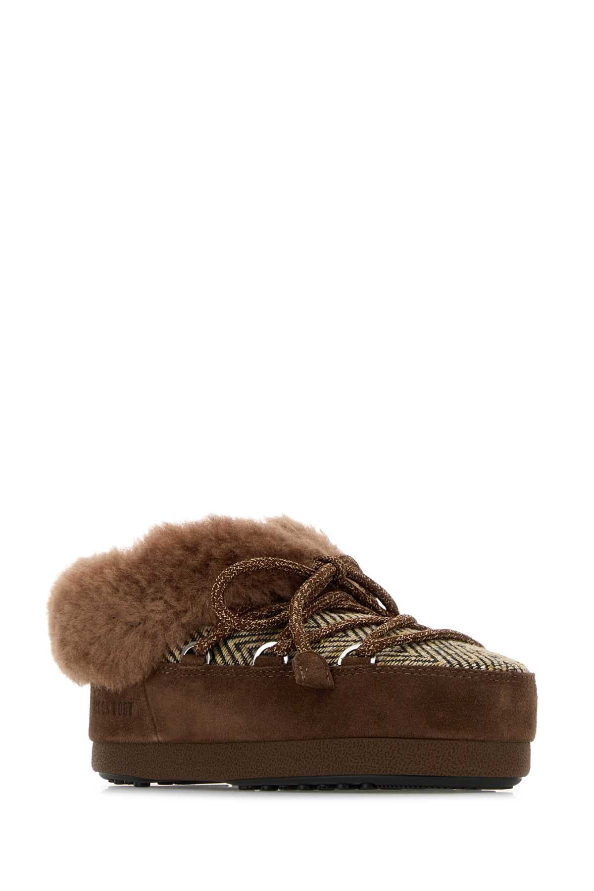 MOON BOOT MB X GIR EVX CHALET MULE FUR COCOA For Women Exterior: 100% Fabric Interior: 100% Fabric Sole: Rubber