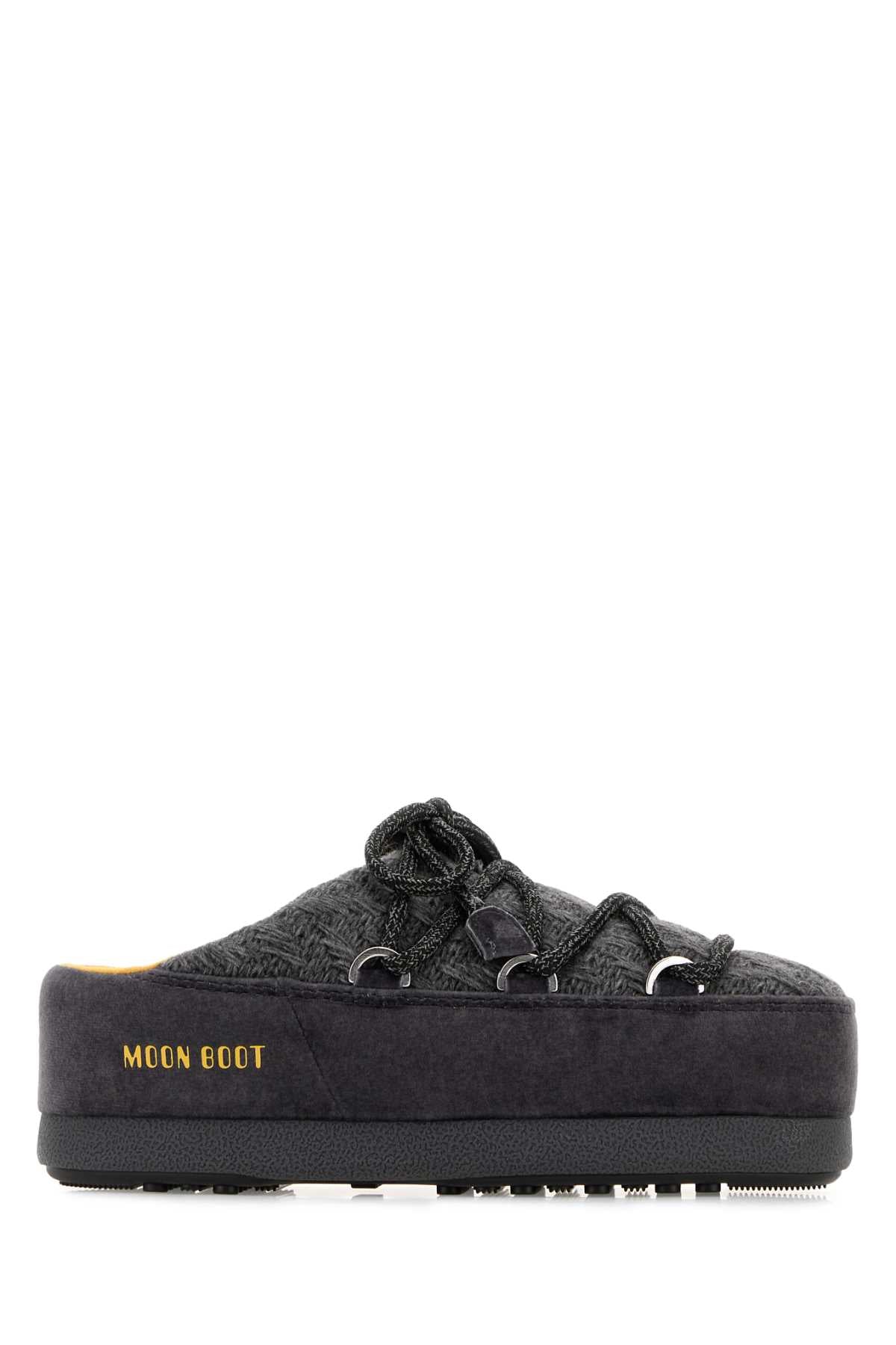 MOON BOOT MB X GIR EVX MULE KNIT GREY For Women Exterior: 100% Fabric Interior: 100% Fabric Sole: Rubber