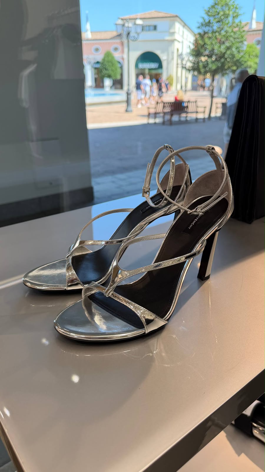 Metallic Leather Strappy Sandals