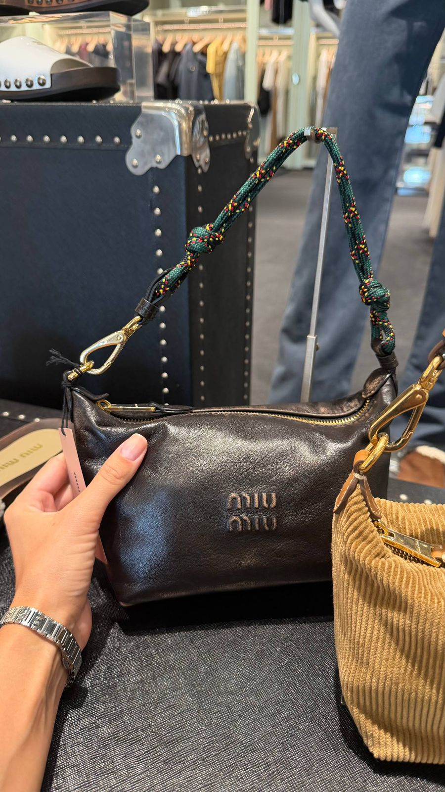 Leather Mini Bag with Rope Strap