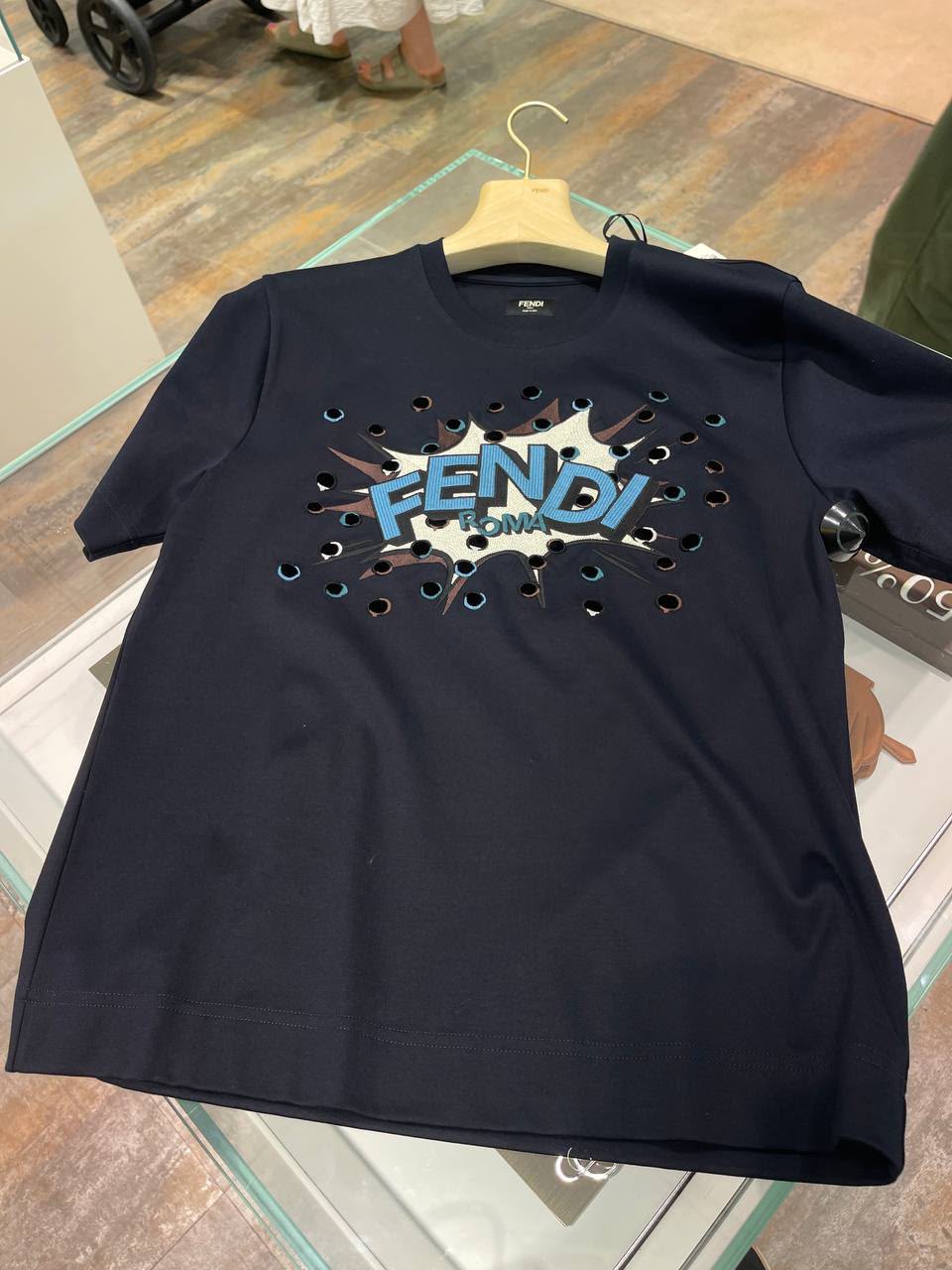 Roma Pop-Art Eyelet T-Shirt