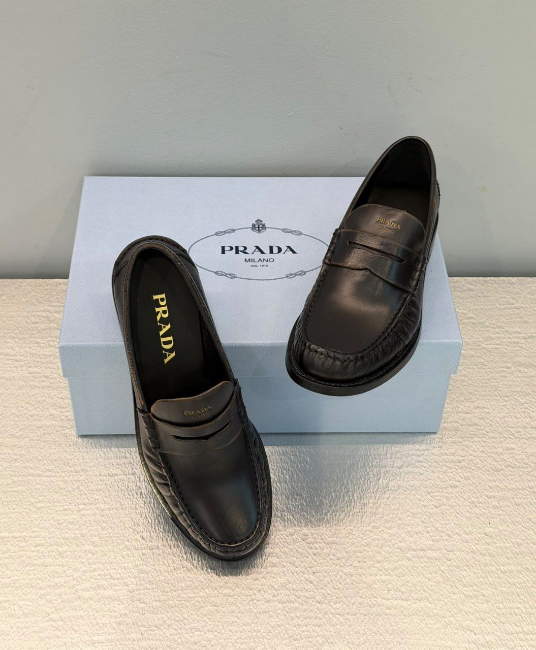 Brushed Leather Loafers