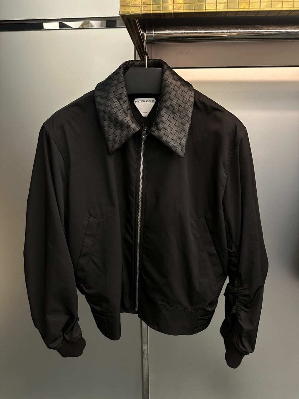 Intrecciato Collar Bomber Jacket